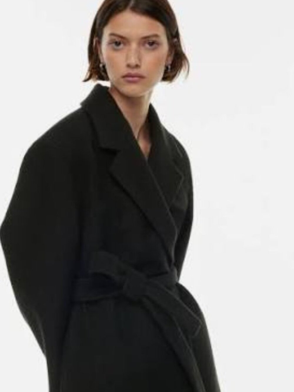 ARITZIA Black Virgin Wool Long Coat